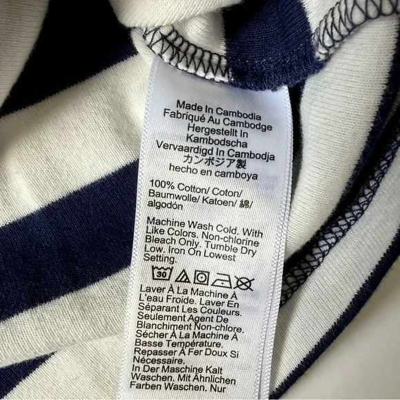 J.Crew Perfect Fit Striped Tee Blue Ivory Medium Fitted - Picture 8 of 8